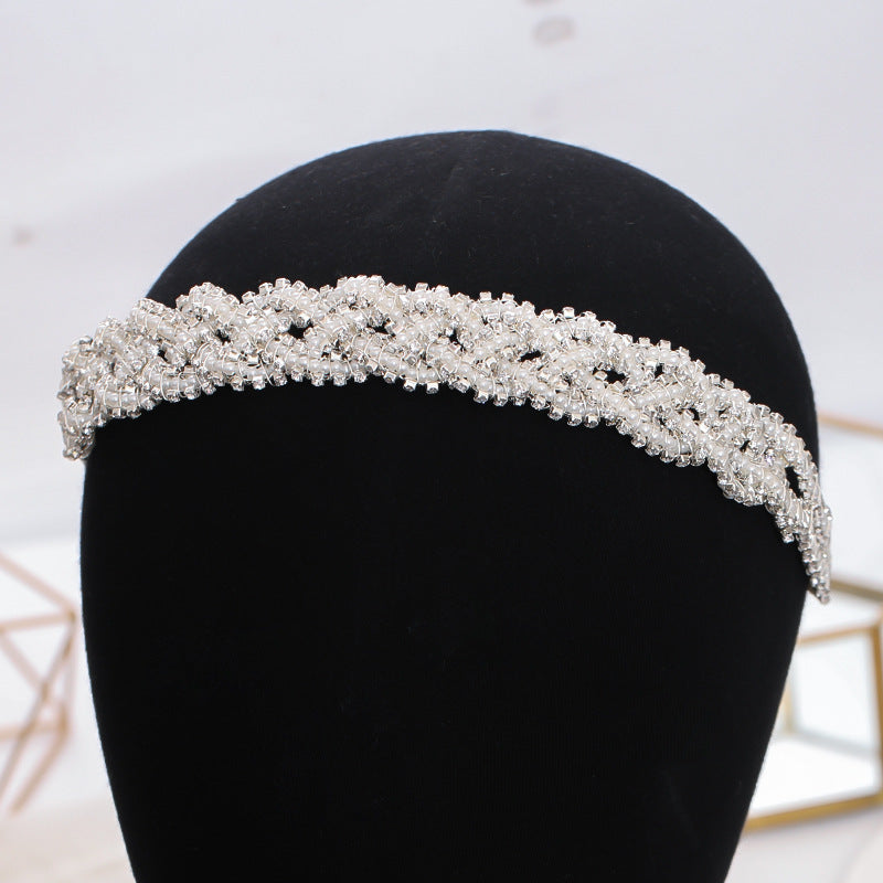 Diadema fiore perline