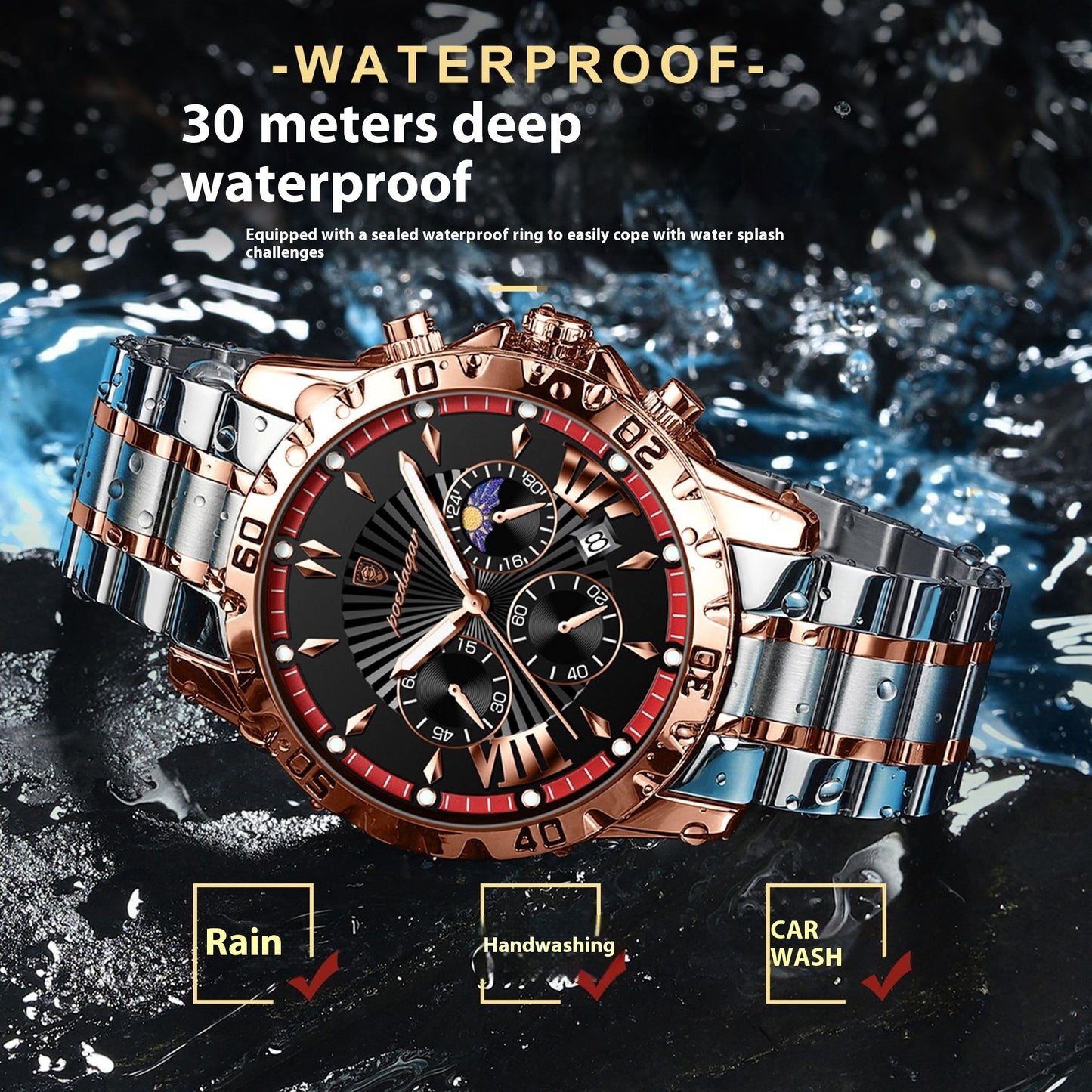 Orologio luminoso multifunzione al quarzo