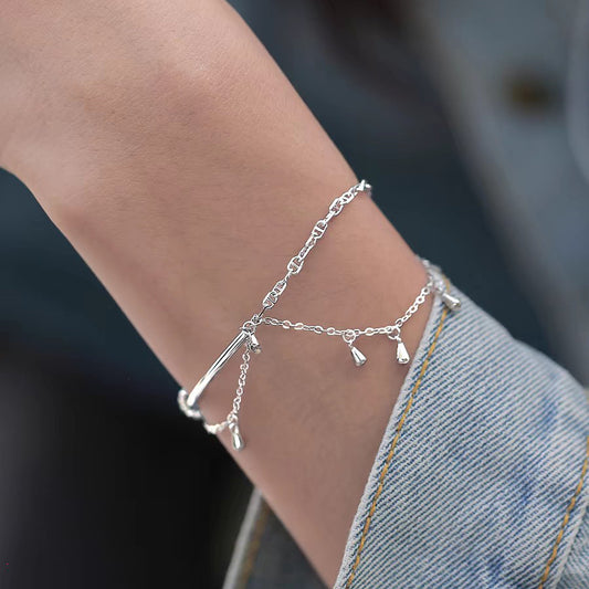 Bracciale argento con nappa e stella