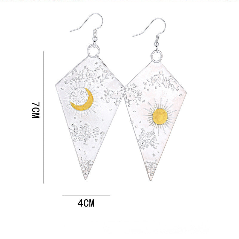 Orecchini sole e luna pendenti