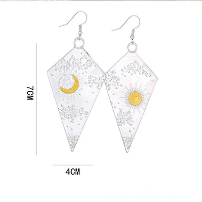 Orecchini sole e luna pendenti