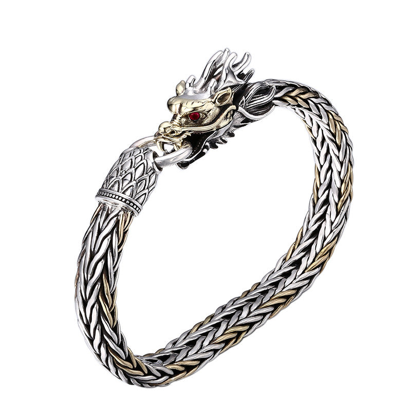 Braccialetto argento intrecciato spesso