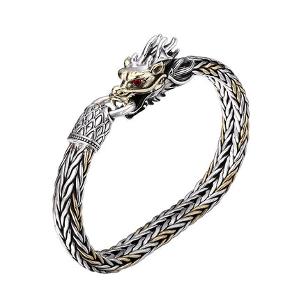 Braccialetto argento intrecciato spesso