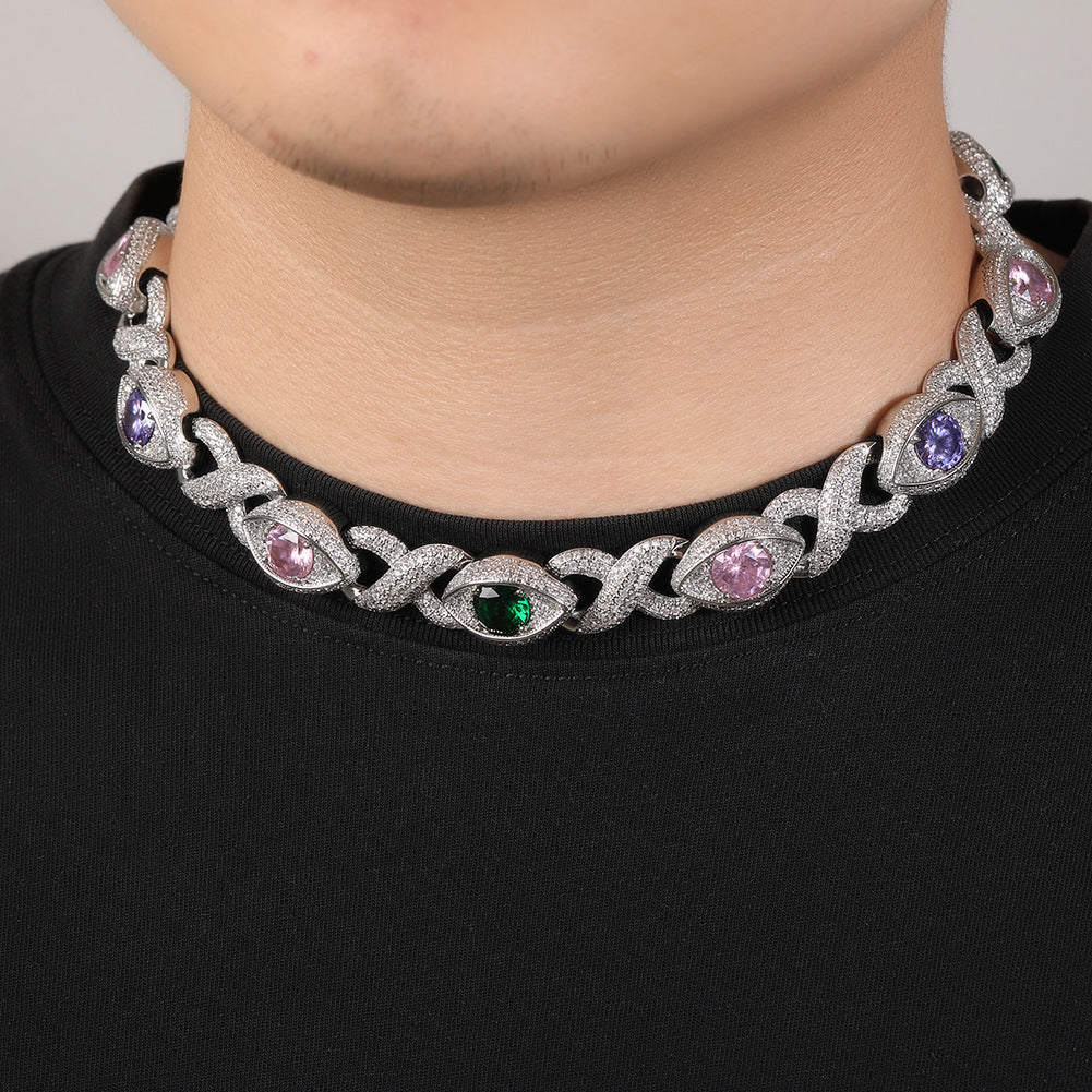 Collana zirconi catena cubana