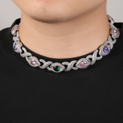 Collana zirconi catena cubana