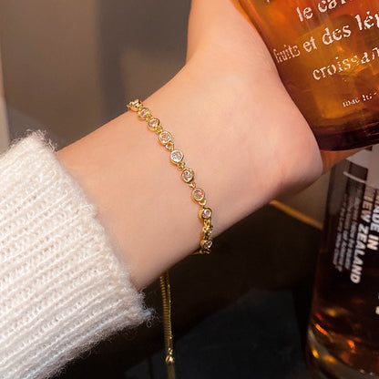 Bracciale zirconi regolabile francese retrò