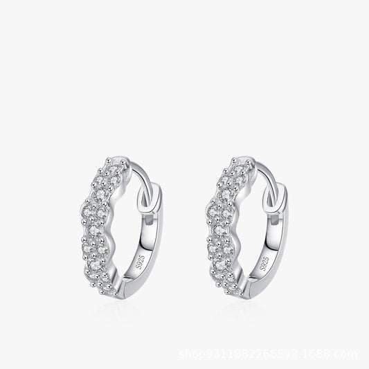 Orecchini geometrici strass argento 925