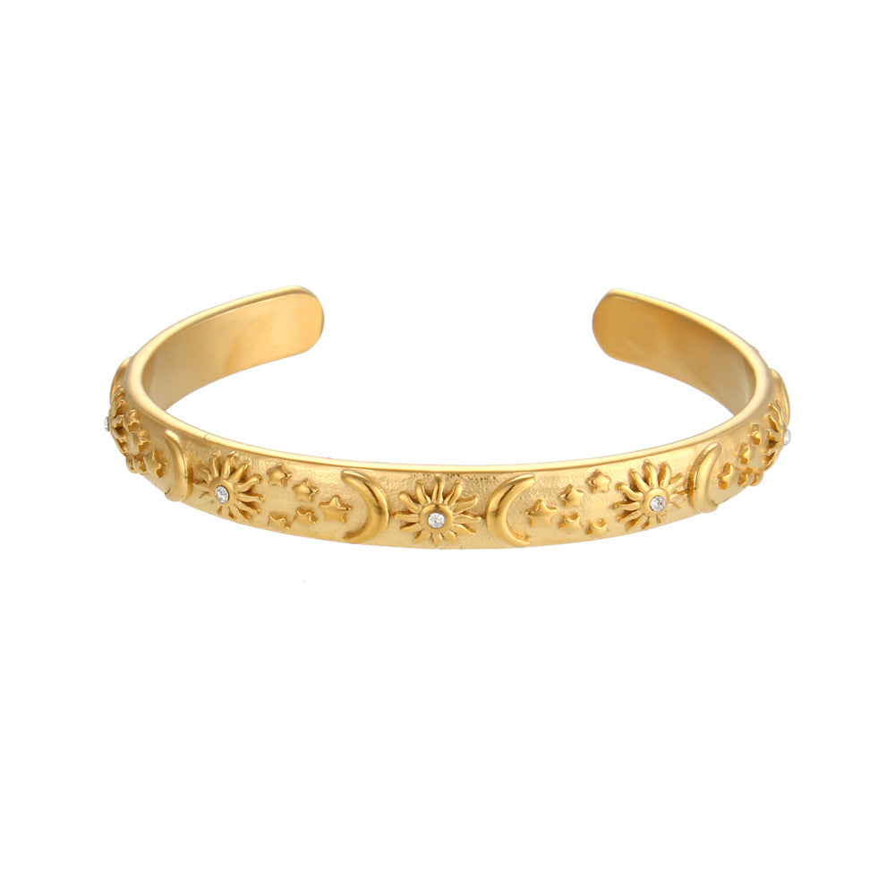 Bracciale acciaio retrò anellato