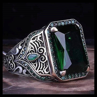 Anello zirconi rossi e verdi
