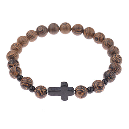 Bracciale croce e legno