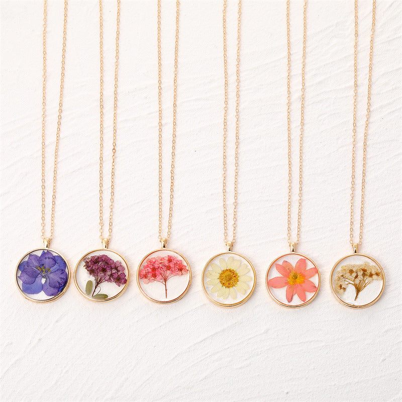 Collana fiori secchi rotondi