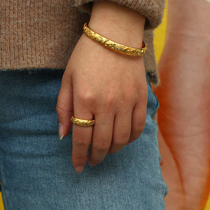 Bracciale acciaio retrò anellato