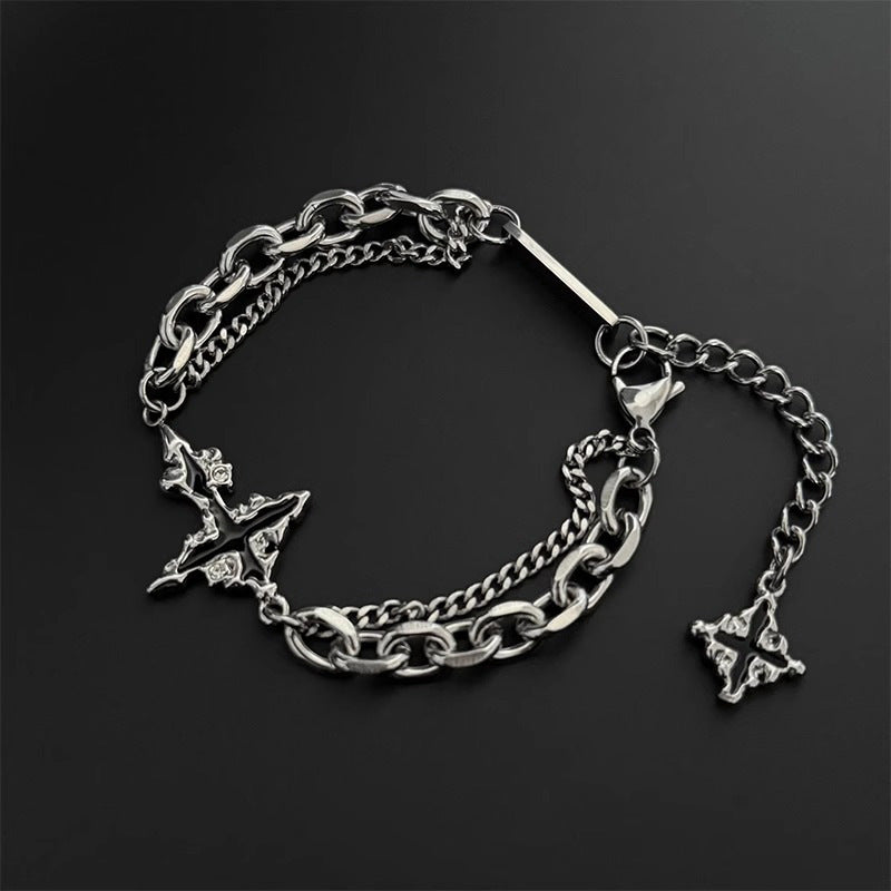 Collana croce scura titanio