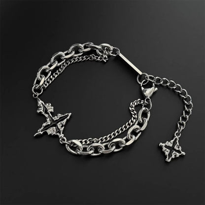 Collana croce scura titanio