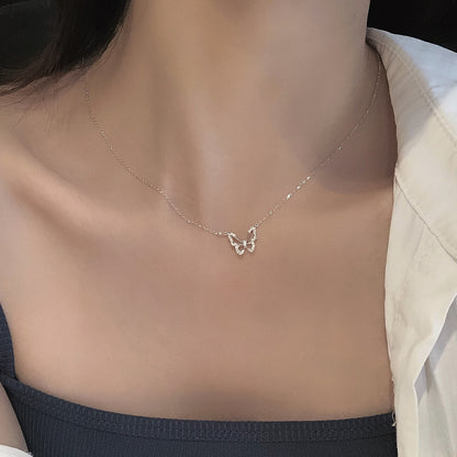 Collana farfalla bicolore placcata