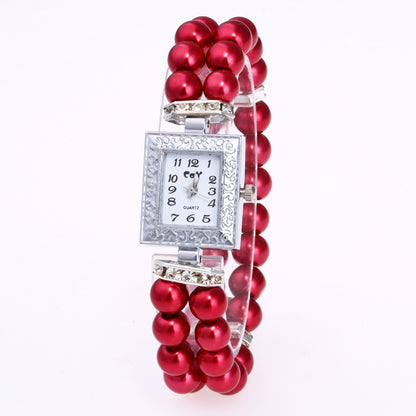 Orologio rettangolare perle