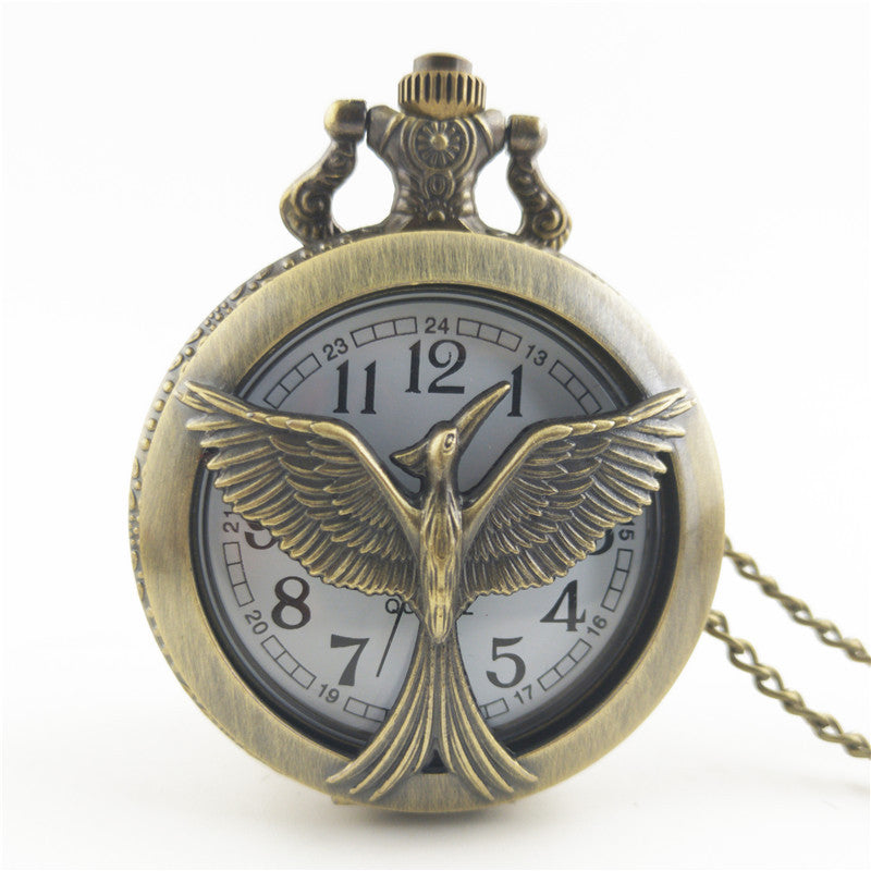 Orologio da tasca vintage uccello e freccia