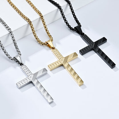 Collana croce titanio con stella