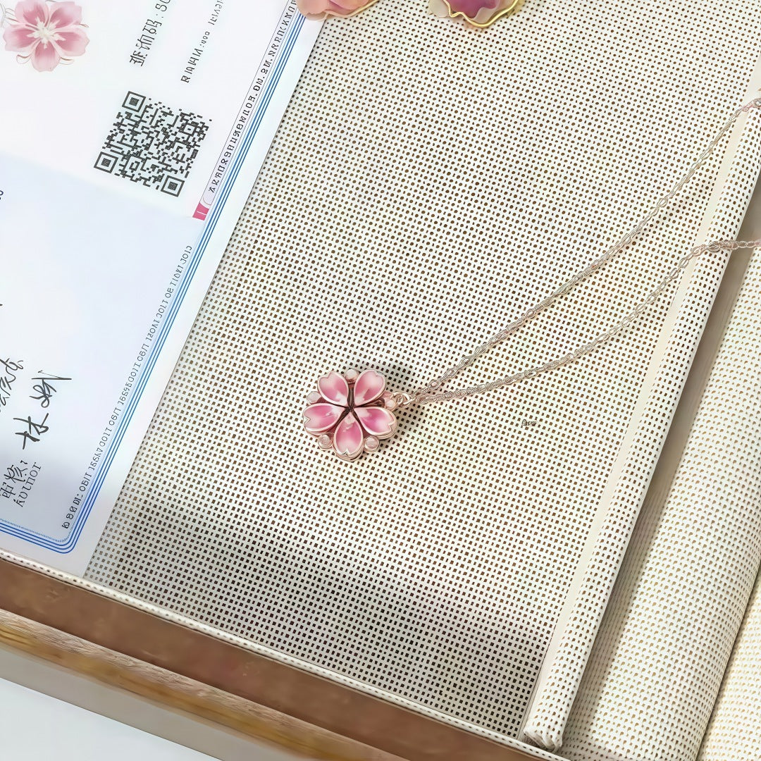 Collana floreale argento minimalista da donna