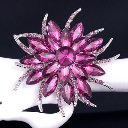 Spilla fiore cristallo vintage