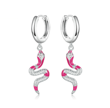 Orecchini serpente argento placcato platino