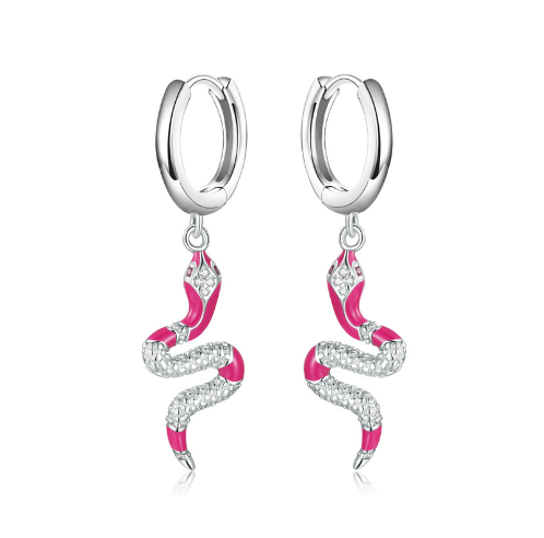 Orecchini serpente argento placcato platino