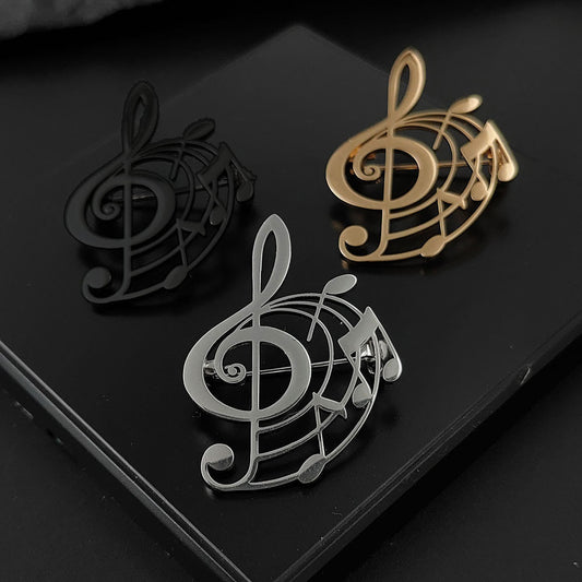 Spilla nota musicale d'acciaio