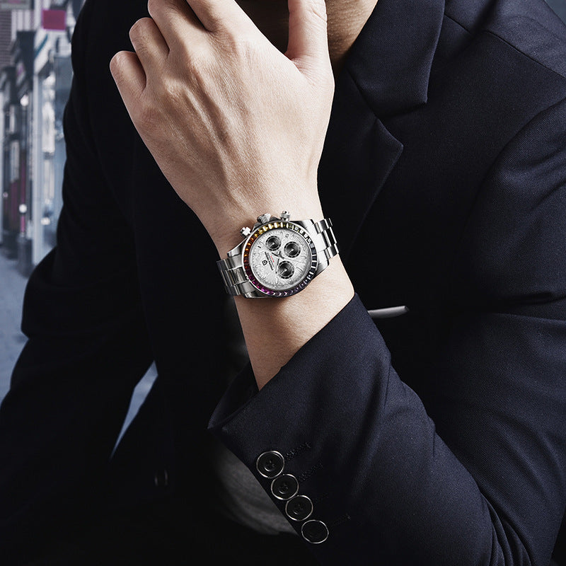 Orologio uomo acciaio cristalli