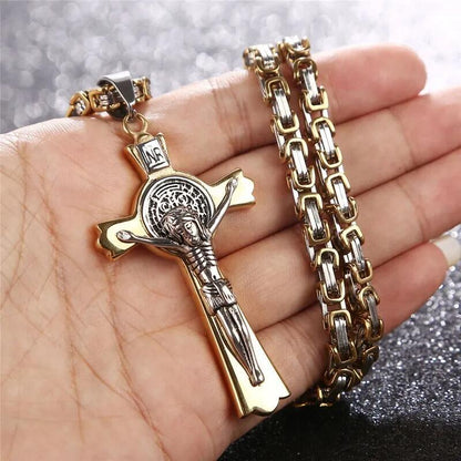 Collana con ciondolo croce acciaio inox