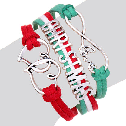 Bracciale intrecciato natalizio