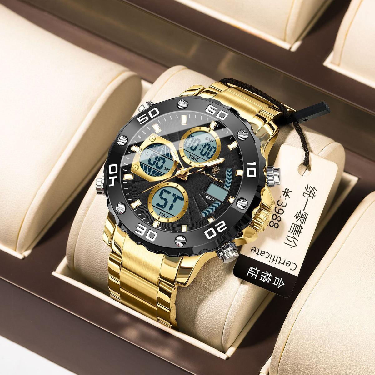 Orologio digitale multifunzione da uomo luminoso