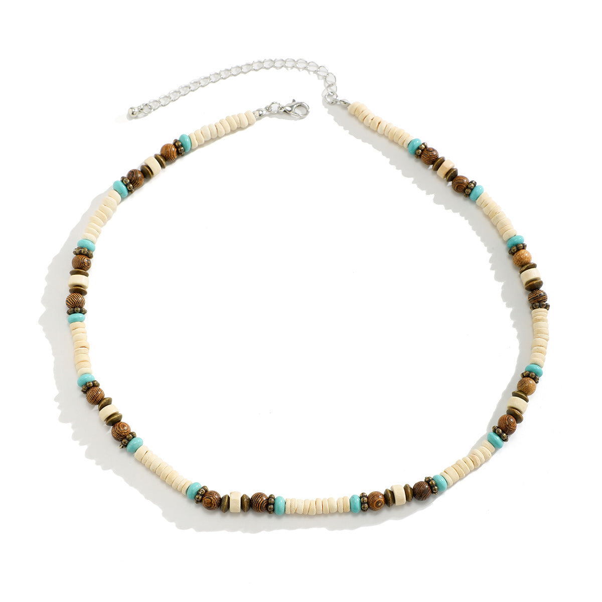 Collana perline legno bohemien