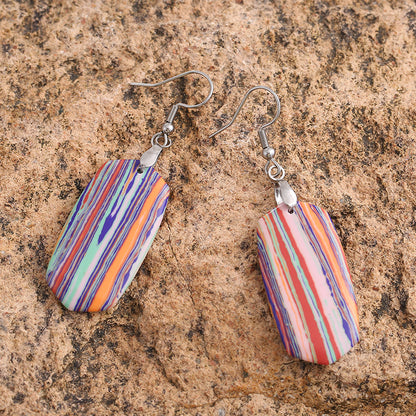 Orecchini boho a righe multicolore