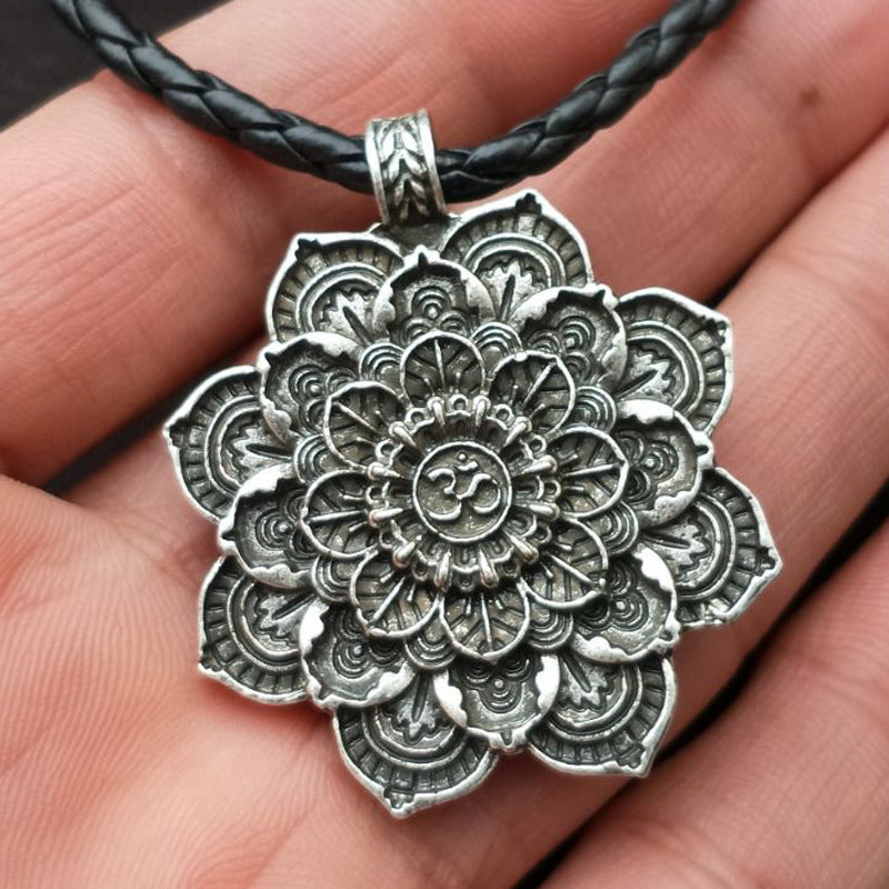 Collana mandala fiore reversibile