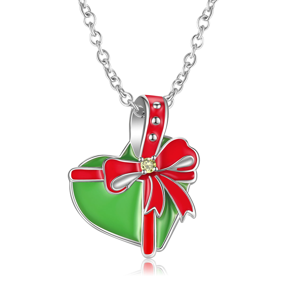 Collana Cuore e Fiocco Smaltato