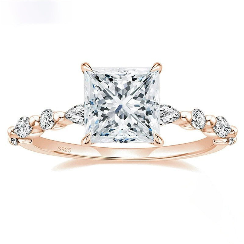 Anello zircone princess