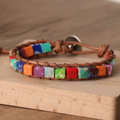 Bracciale intrecciato di pietra