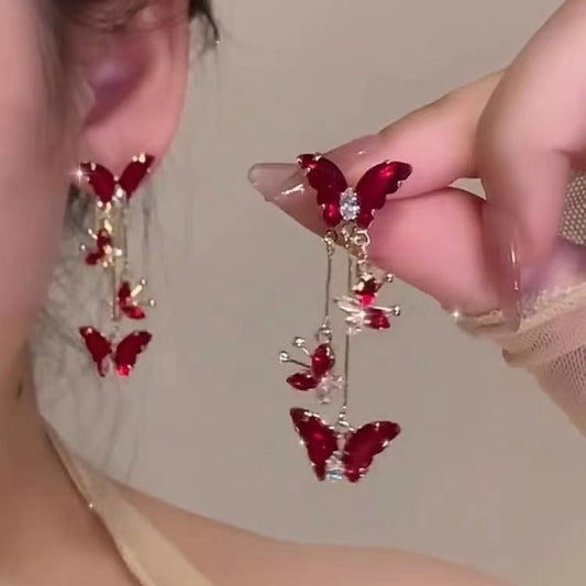 Orecchini farfalla rossa