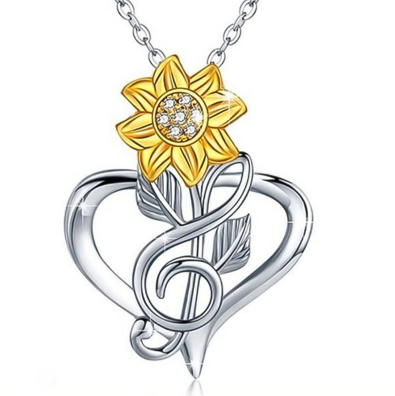 Ciondolo girasole e cuore
