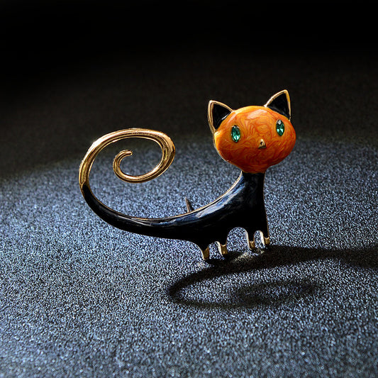 Spilla gatto dipinta