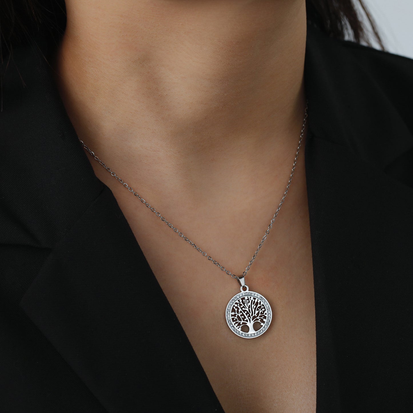 Collana albero vuoto diamanti
