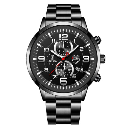 Orologio uomo acciaio calendario oro