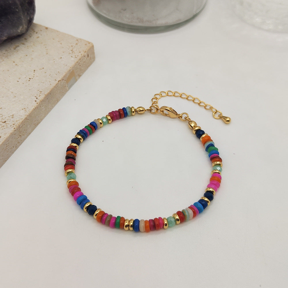 Bracciale conchiglia tessuto