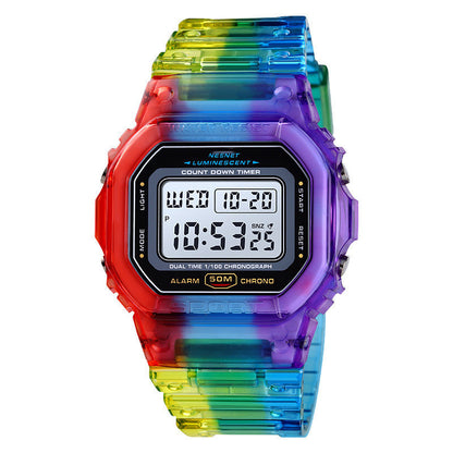 Orologio sportivo cinturino trasparente