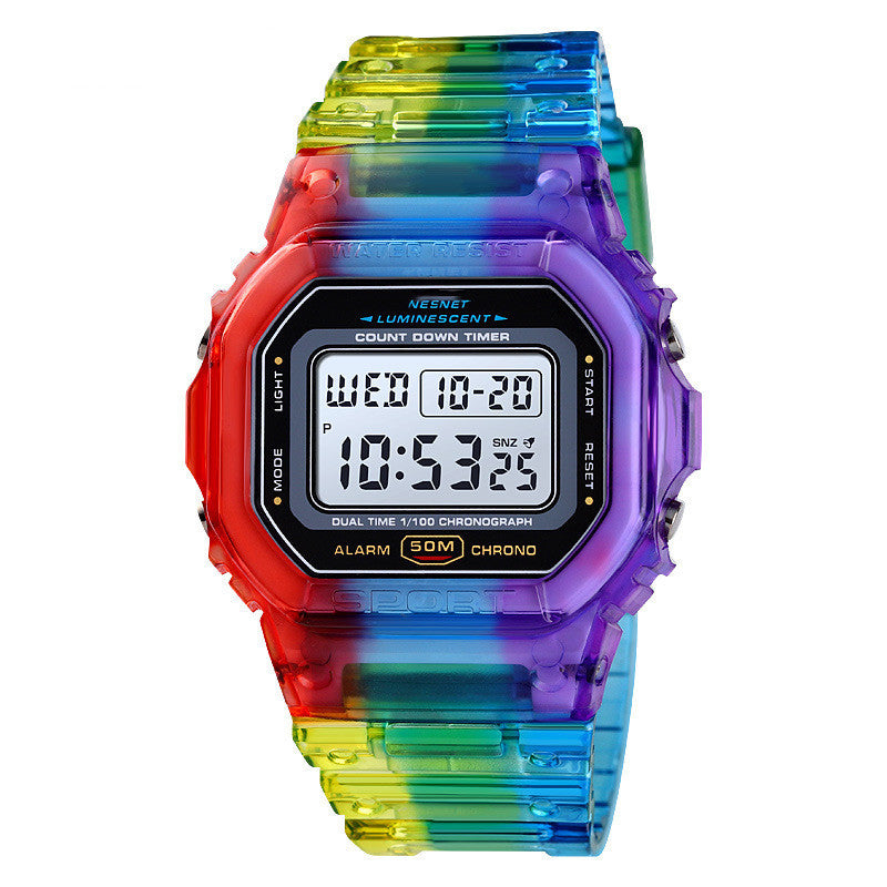 Orologio sportivo cinturino trasparente