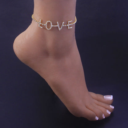Cavigliera Love strass