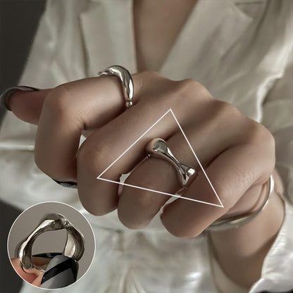 Anello aperto geometrico argento