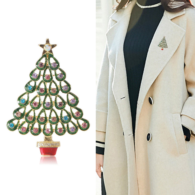 Spilla albero di Natale in lega