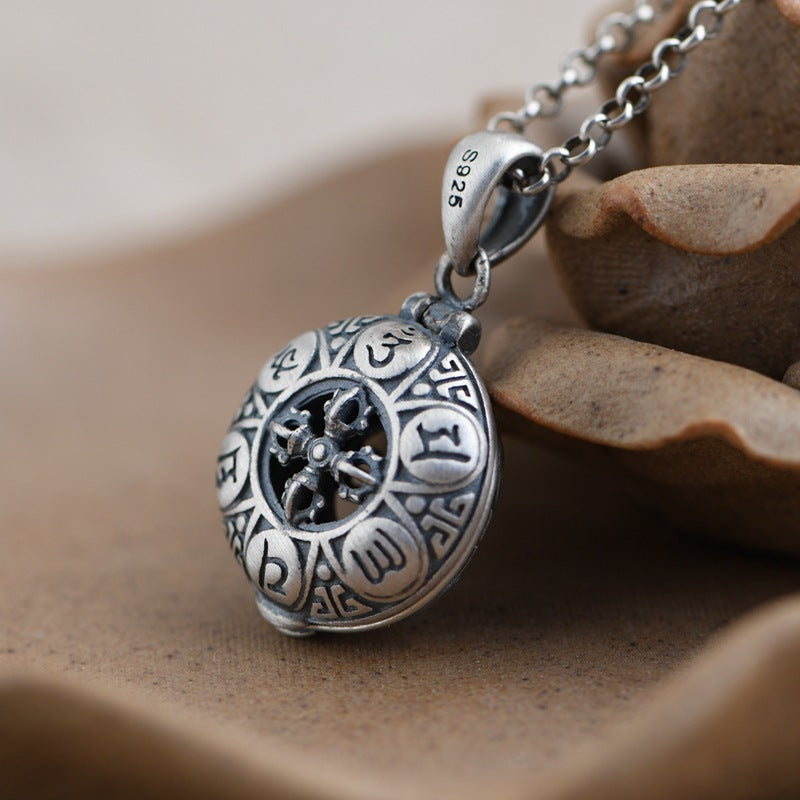 Collana croce argento mantra