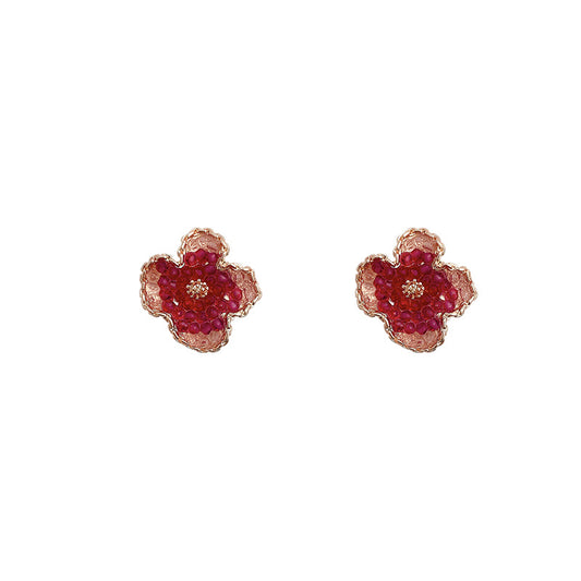 Orecchini fiore geometrico in argento